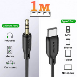 Аудио кабель Type-C → 3.5 мм, 1 м, Borofone BL18 (силикон)