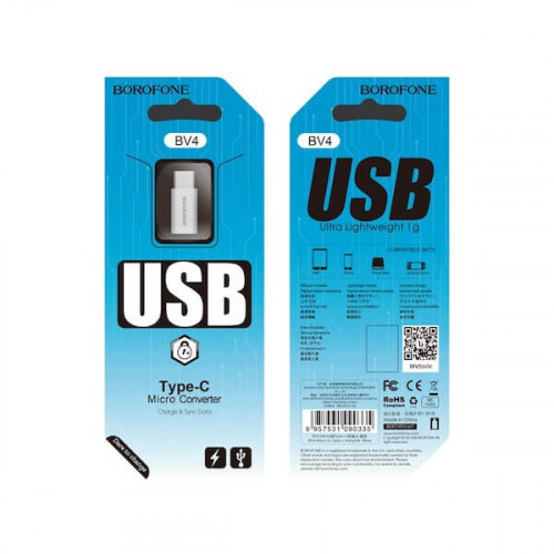 Адаптер Borofone BV4 Type-C — micro USB