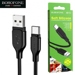 Кабель USB → Type-C, 1м, силикон, Borofone BX42