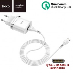 Зарядное устройство + кабель Type-C Hoco C12Q