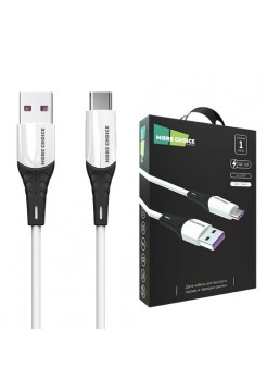 Кабель USB → Type-C, 1м, силикон, More Choice K35a