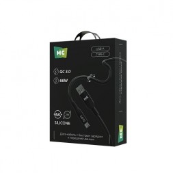 Кабель USB → Type-C, 1м | 2м, силикон, до 6А, More Choice K83a