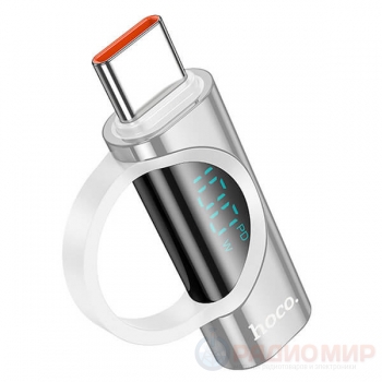 Переходник Hoco UA32 USB-C → USB-C с дисплеем, 100 Вт (Power Delivery)