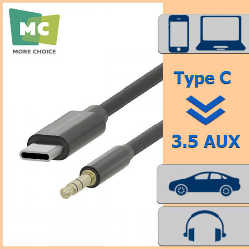 Аудиокабель Type-C — AUX 3.5 мм More Choice UK24a, 2 м