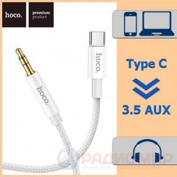 Type-C → Jack 3,5 кабель 1м Hoco UPA19 нейлон