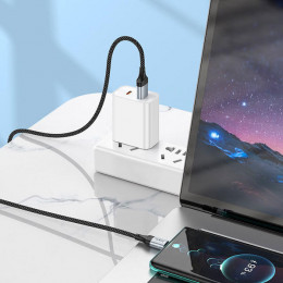 Кабель USB → Type-C, 1м, нейлон, Hoco X102