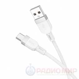 Кабель USB → Type-C, 1м, силикон, Hoco X109 белый