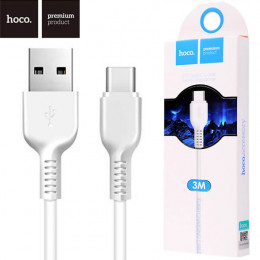 Кабель USB → Type-C, 3м, ПВХ, Hoco X20