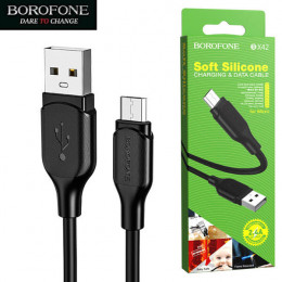 Кабель USB → USB micro, 1м, силикон, Borofone BX42