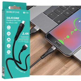 Кабель USB → USB micro, 1м, силикон, Borofone BX46