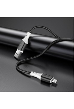 Кабель USB → USB micro, 1м, силикон, Borofone BX79