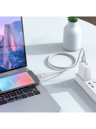 Кабель USB → USB micro, 1м, силикон, Hoco X101