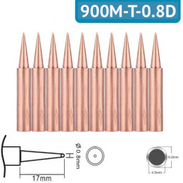 Паяльное жало клин 0.8мм, медное 900M-T-0.8D